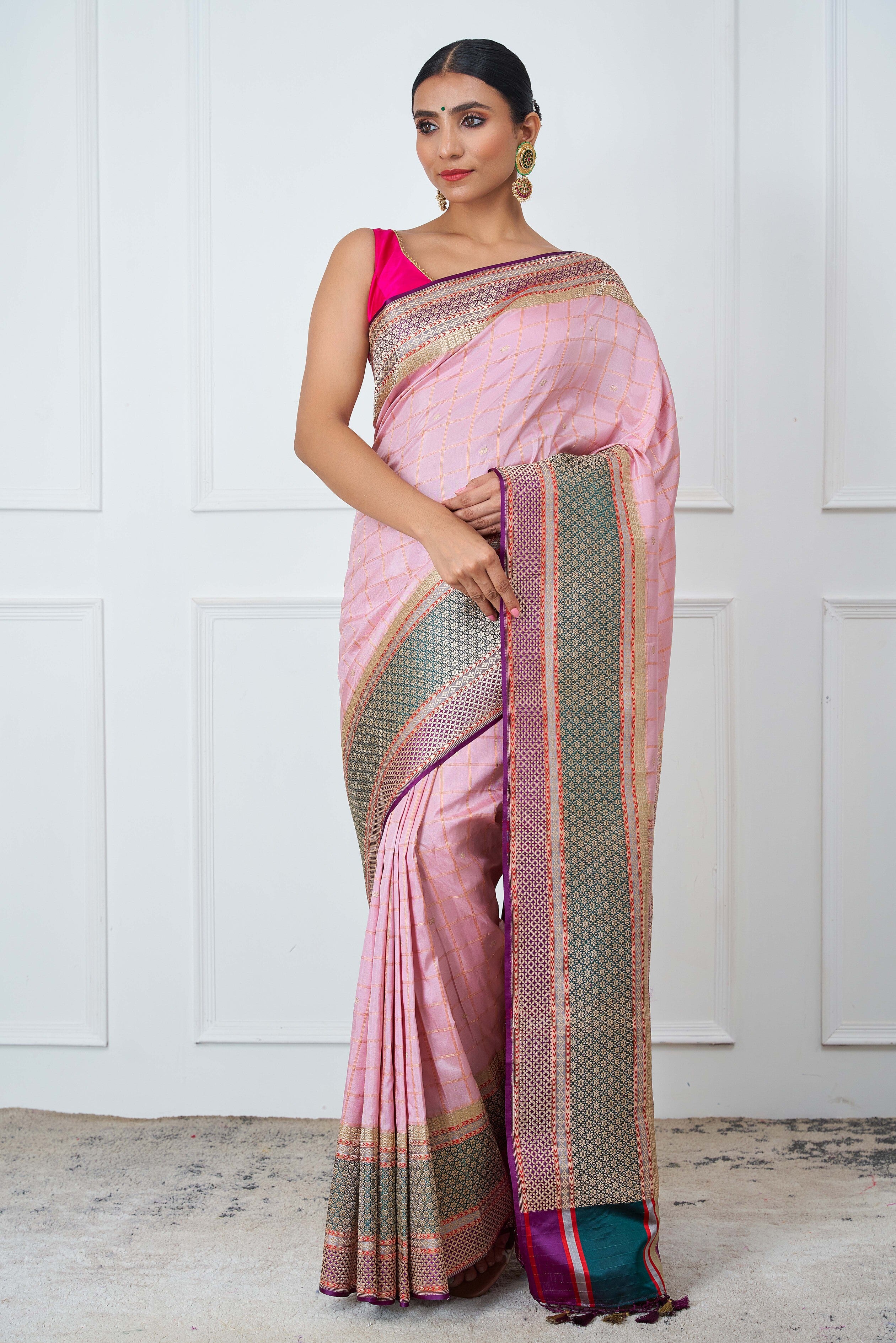 Pink Chiffon Banarasi Saree - TheSareeStory